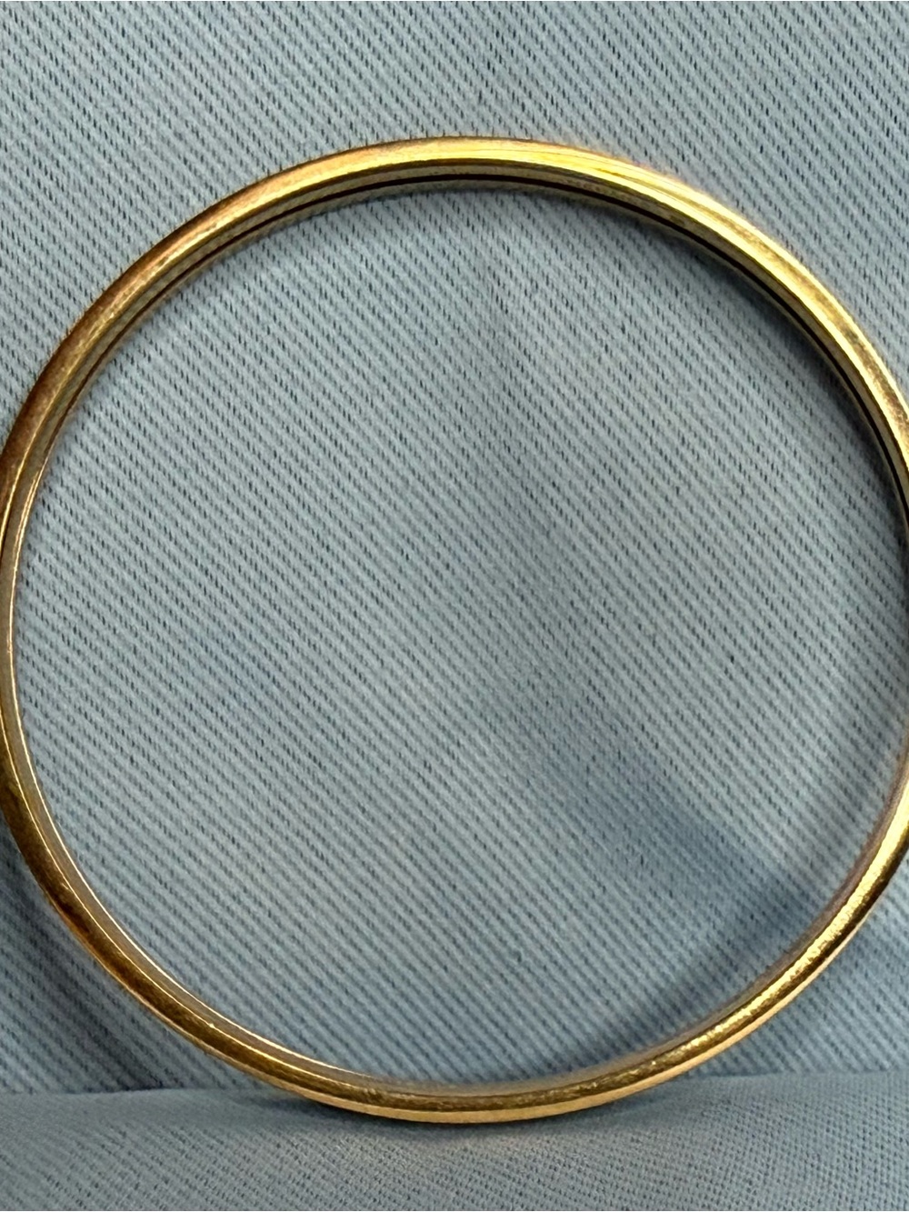 Gold & Cream Enamel Bangle Bracelet - Picture 6 of 7